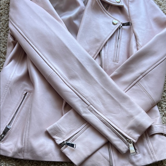Neiman Marcus Soft Pink Leather Jacket - Picture 12 of 13
